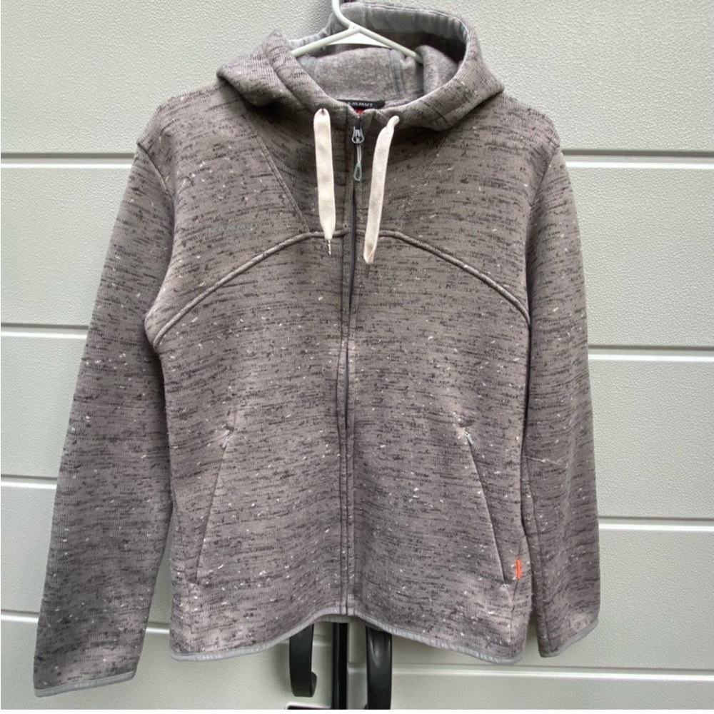 Mammut Chamuera Jacket Medium Gray Knit Full Zip Fleece Lined Hooded